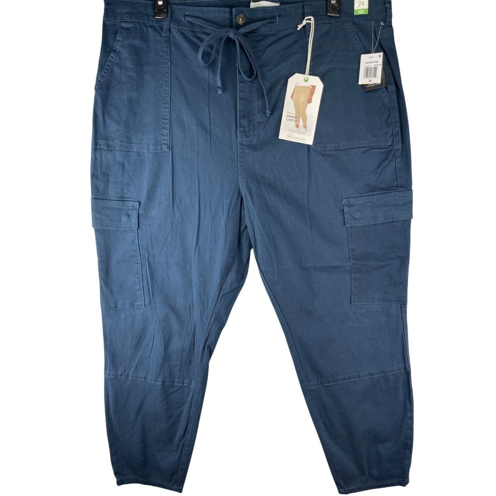 RE generation By Celebrity Pink Womens Size 24 High-Rise SKINNY Cargo Pants Blue